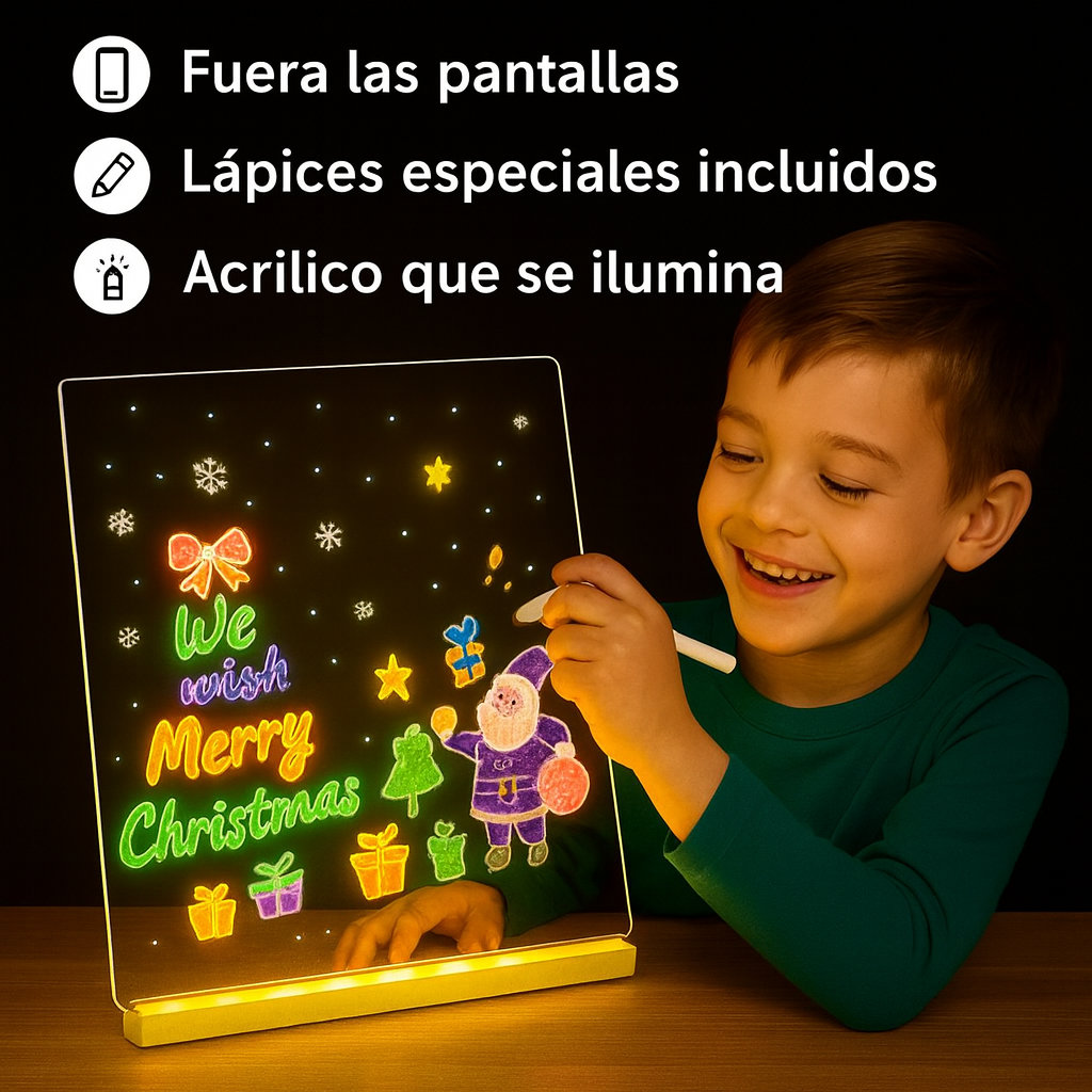 Pizarra Mágica de acrílico que se ilumina - Éxito de ventas - Adiós pantallas