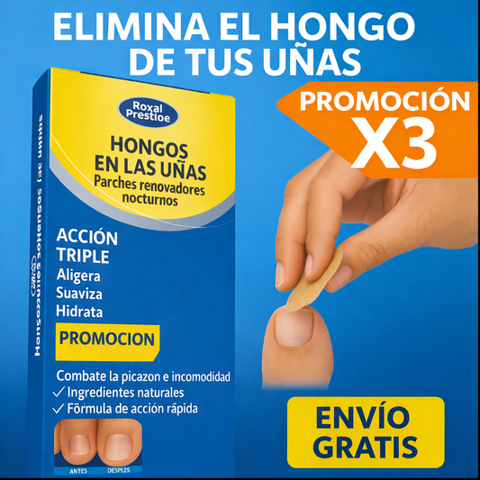 🚀 OFERTA TRATAMIENTO: PACK 3X1 - ELIMINA EL HONGO DE TUS UÑAS (TOTAL 48 PARCHES)