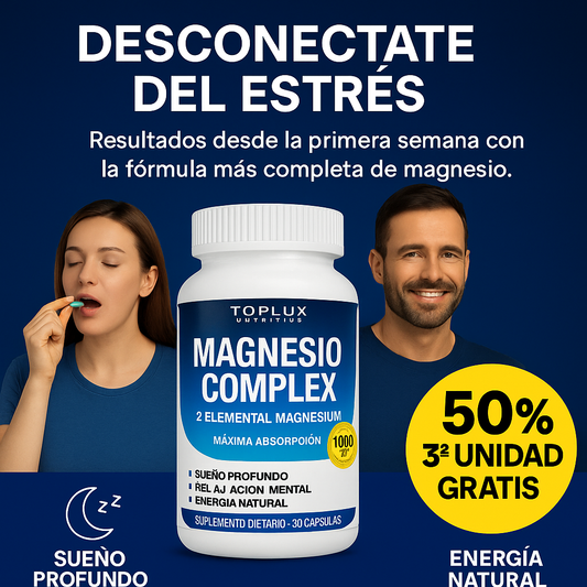 🚀 OFERTA BLACK FRIDAY: Dile adiós al estrés y al cansancio con Magnesio Complex - 60 CAP