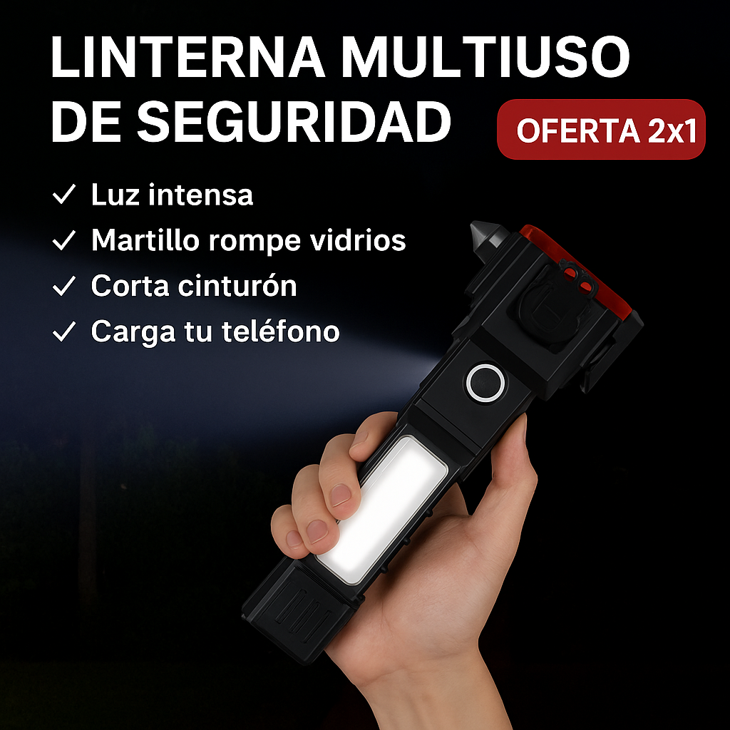 PACK 2X1 LINTERNA DE SEGURIDAD 4 EN 1