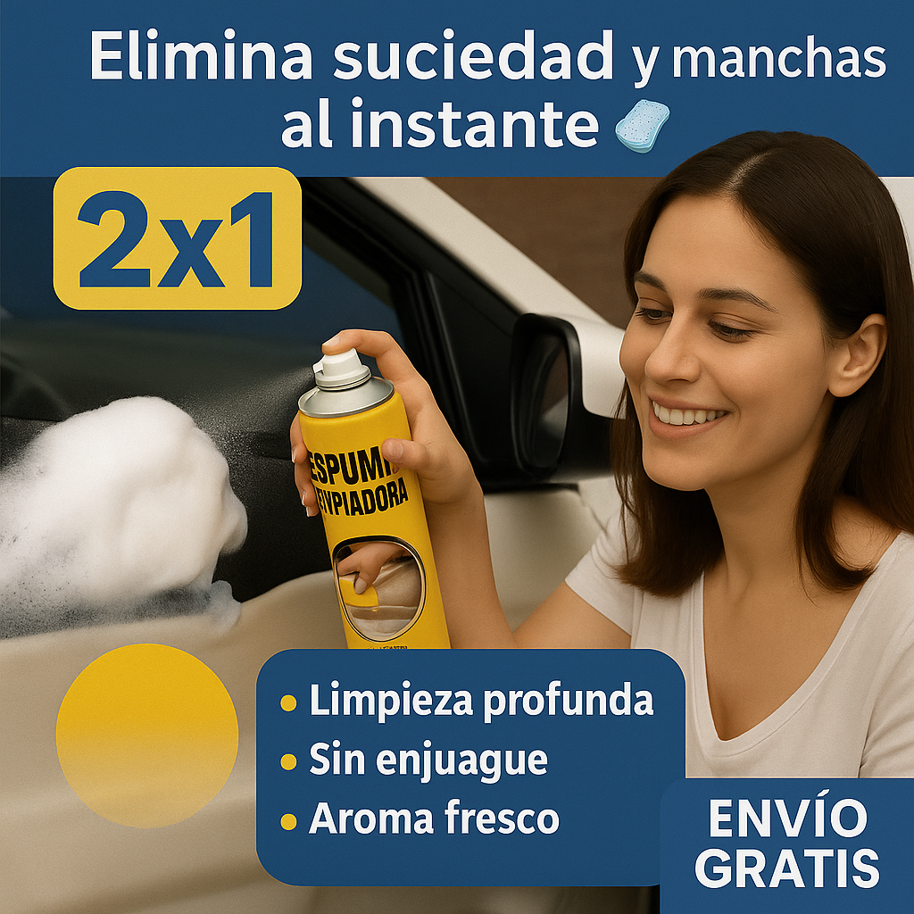 2x1 Limpiador de Espuma Mágica – Limpieza Profunda – Deja tu auto como nuevo en minutos