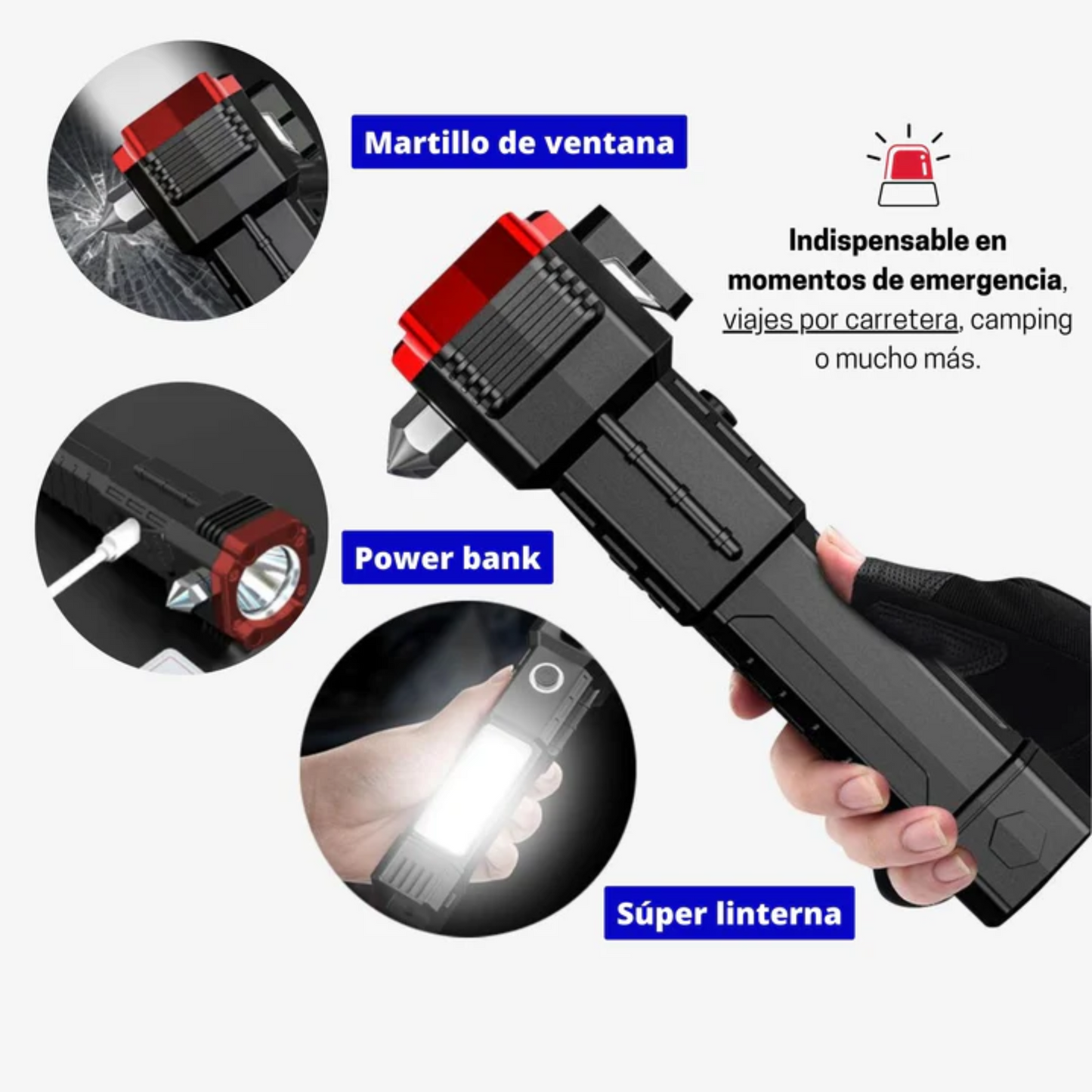 PACK 2X1 LINTERNA DE SEGURIDAD 4 EN 1