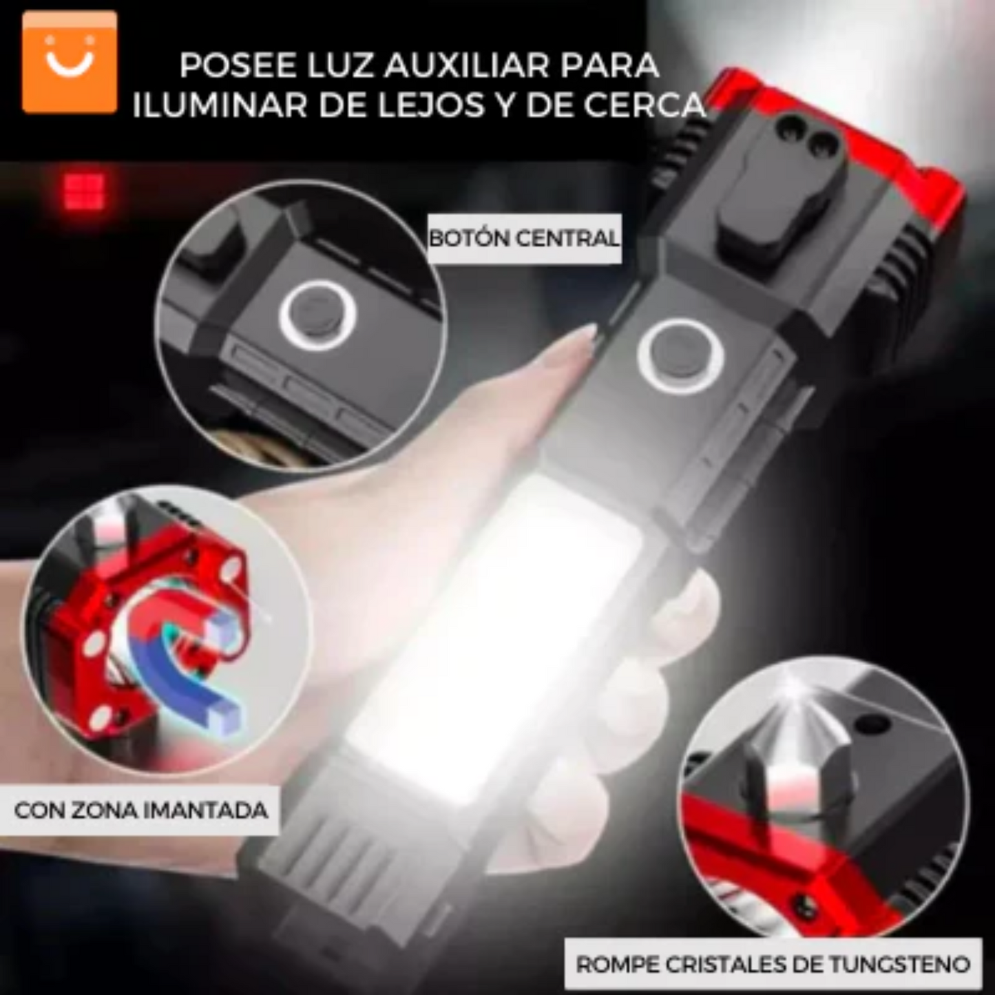PACK 2X1 LINTERNA DE SEGURIDAD 4 EN 1