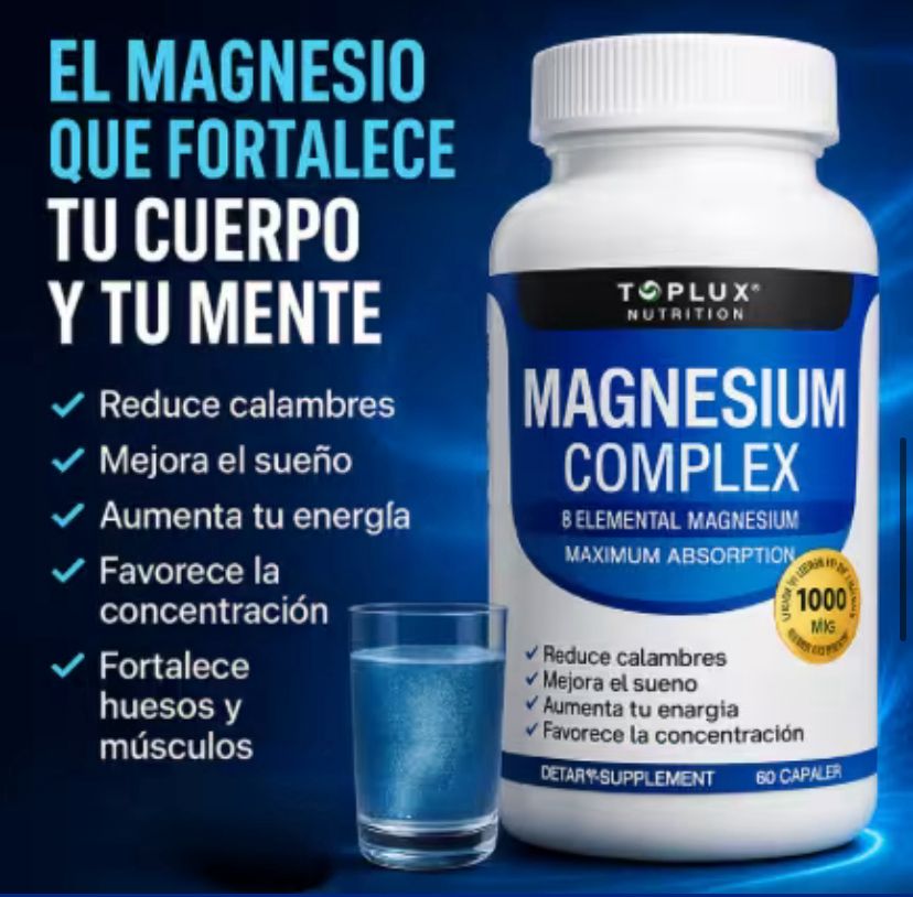 Dile adiós al estrés y al cansancio con Magnesio Complex - 60 CAP